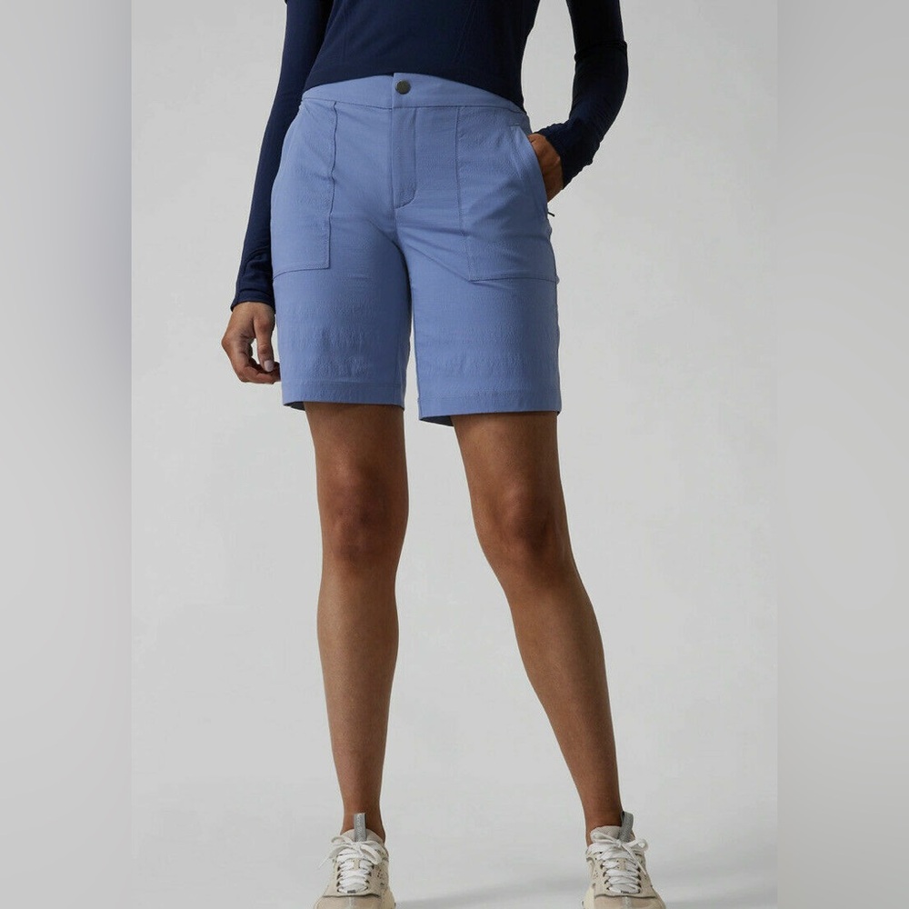 Athleta Trekkie Bermuda 2.0 Shorts Ripstop Lightweight Hiking Blue Size 12, EUC